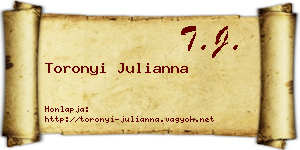 Toronyi Julianna névjegykártya